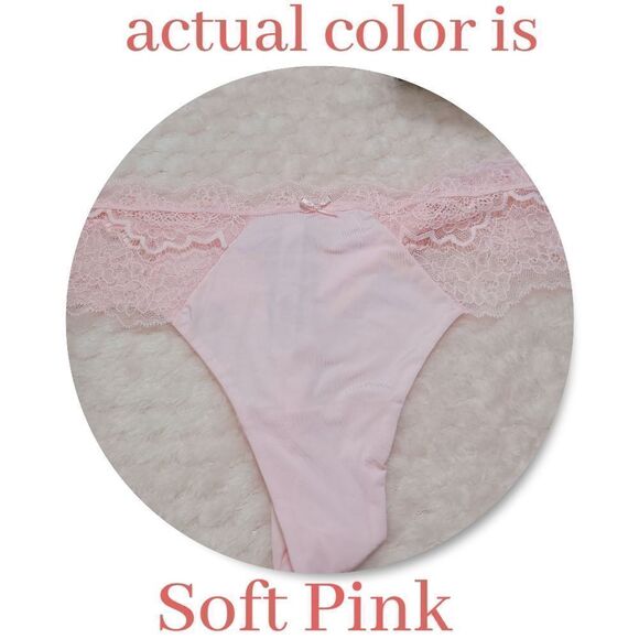 NWT Victoria Secret DREAM ANGELS Lace-Trim Smooth Shimmer Thong Panty - Picture 2 of 12